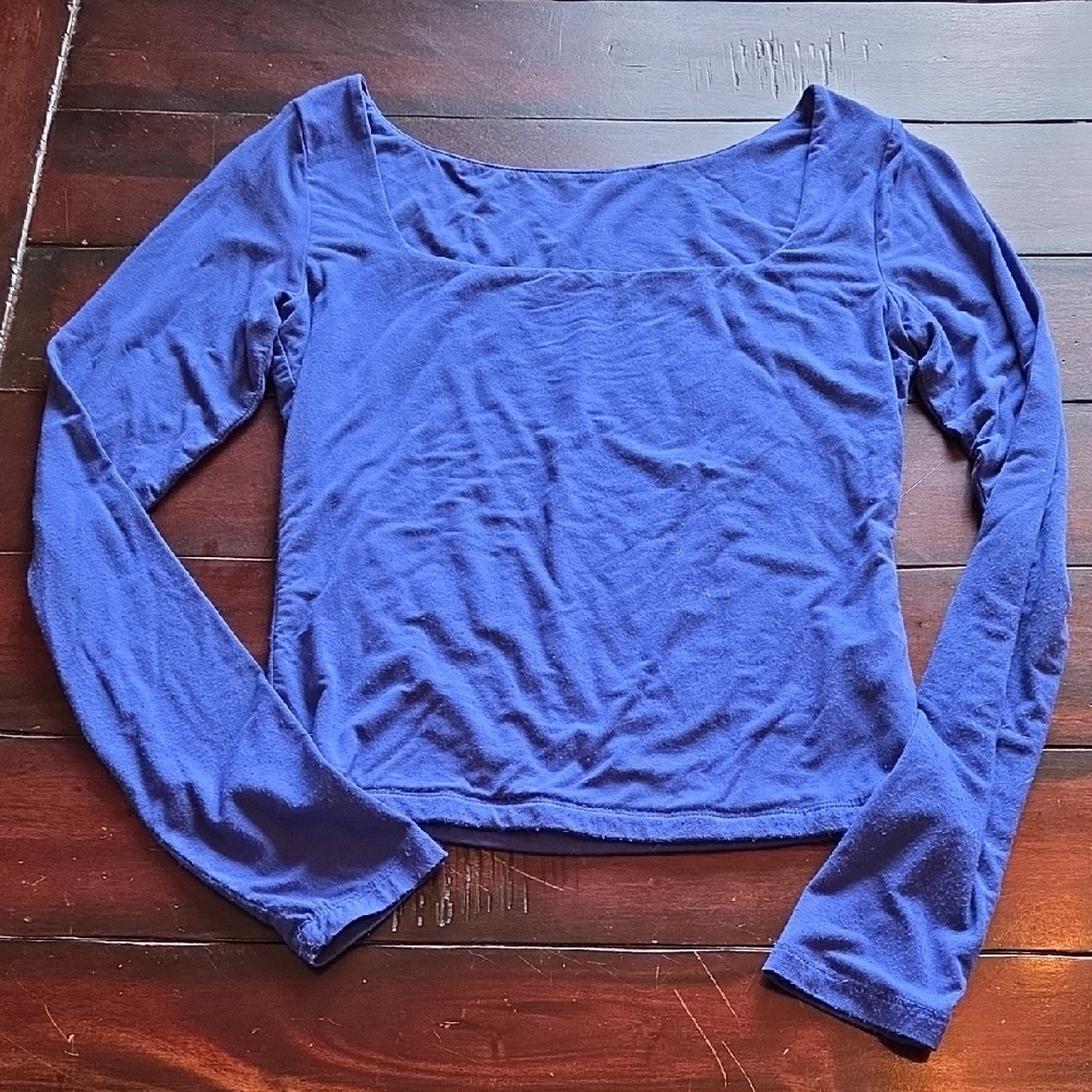 Elegant Royal Blue Long Sleeve Women's Top